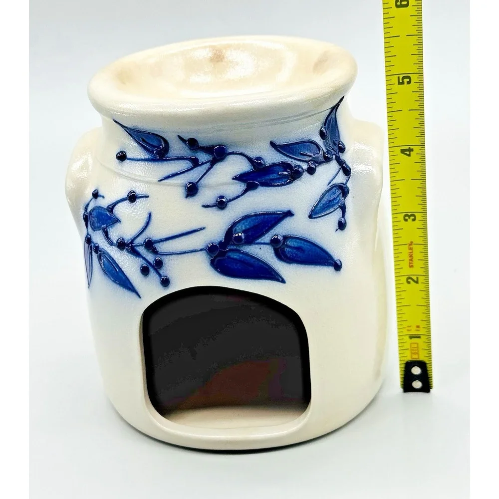 Salmon Falls Pottery Salt Glazed‎ Blueberry Vines Votive Wax Tart Oil Warmer